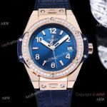 New! Swiss Hublot One Click Diamond Bezel Blue Dial watches 39mm